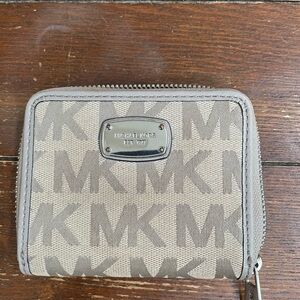 Michael Kors Silver and Gray Monogram Wallet